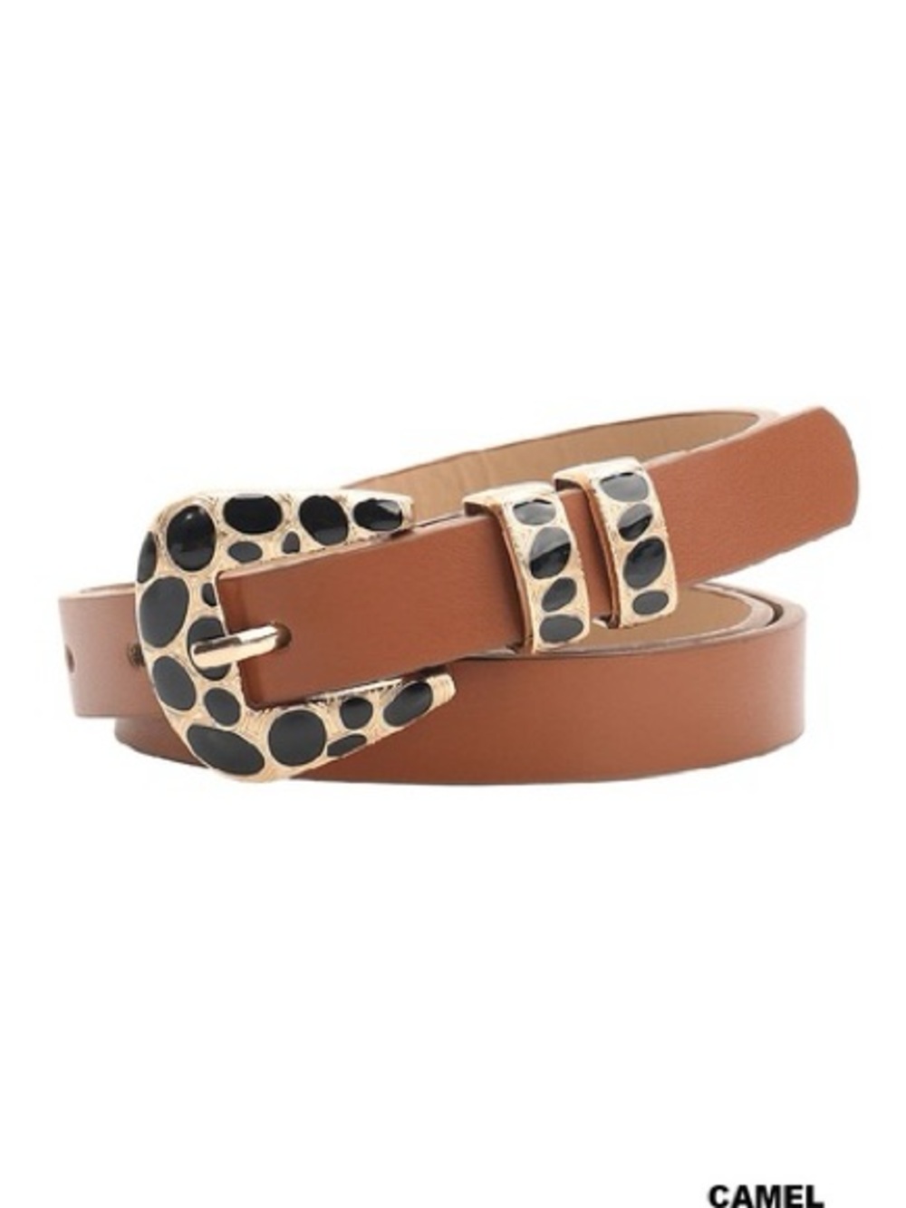 Zenana LEOPARD BUCKLE BELT-Camel